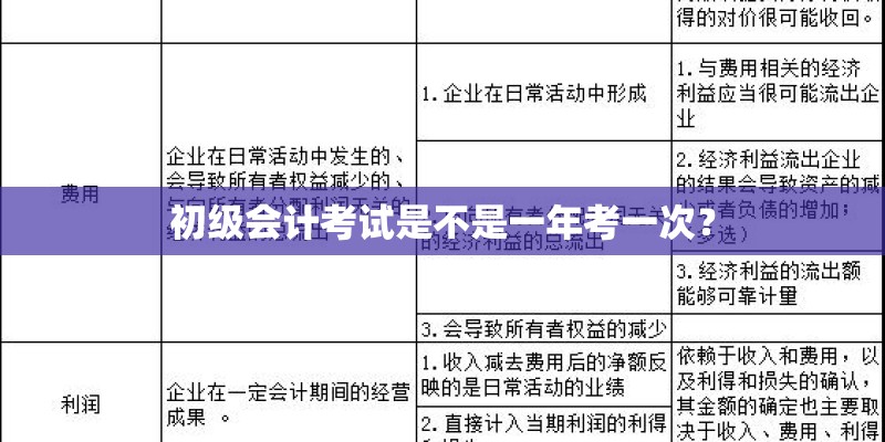 初级会计考试是不是一年考一次？