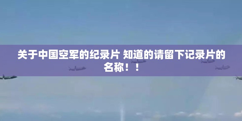 关于中国空军的纪录片 知道的请留下记录片的名称！！