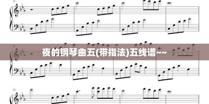 夜的钢琴曲五(带指法)五线谱~~