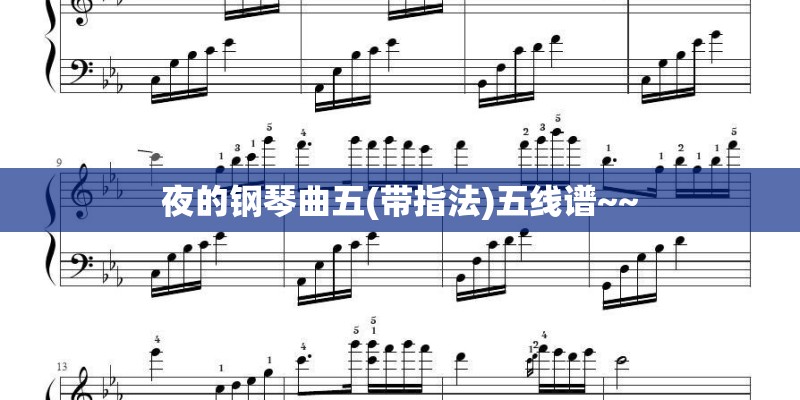 夜的钢琴曲五(带指法)五线谱~~